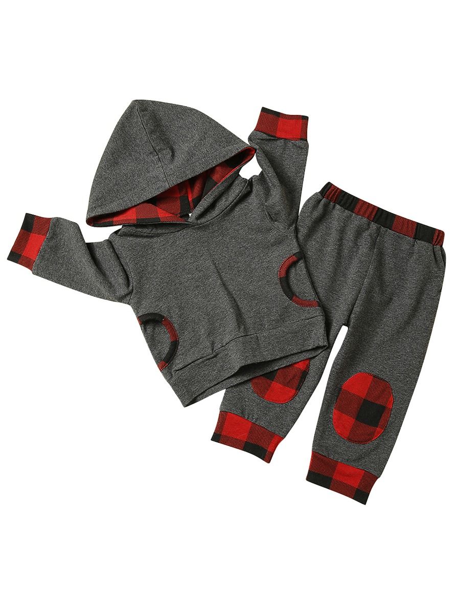 Grey & Buffalo Plaid Print Set