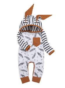 Rabbit Eared, Feather & Stripe Romper