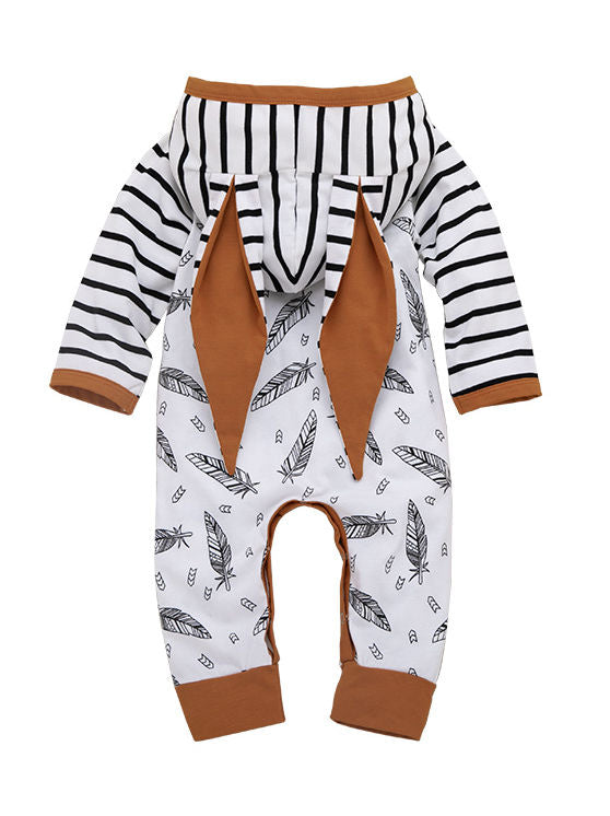 Rabbit Eared, Feather & Stripe Romper