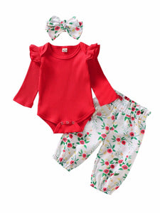 Flutter sleeves & Floral Pant set