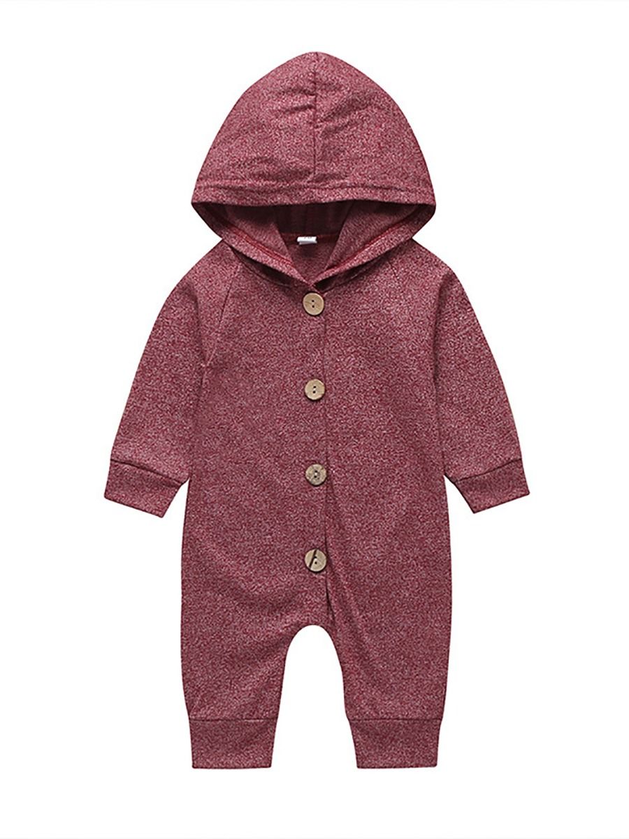 Deep Red Hooded Romper