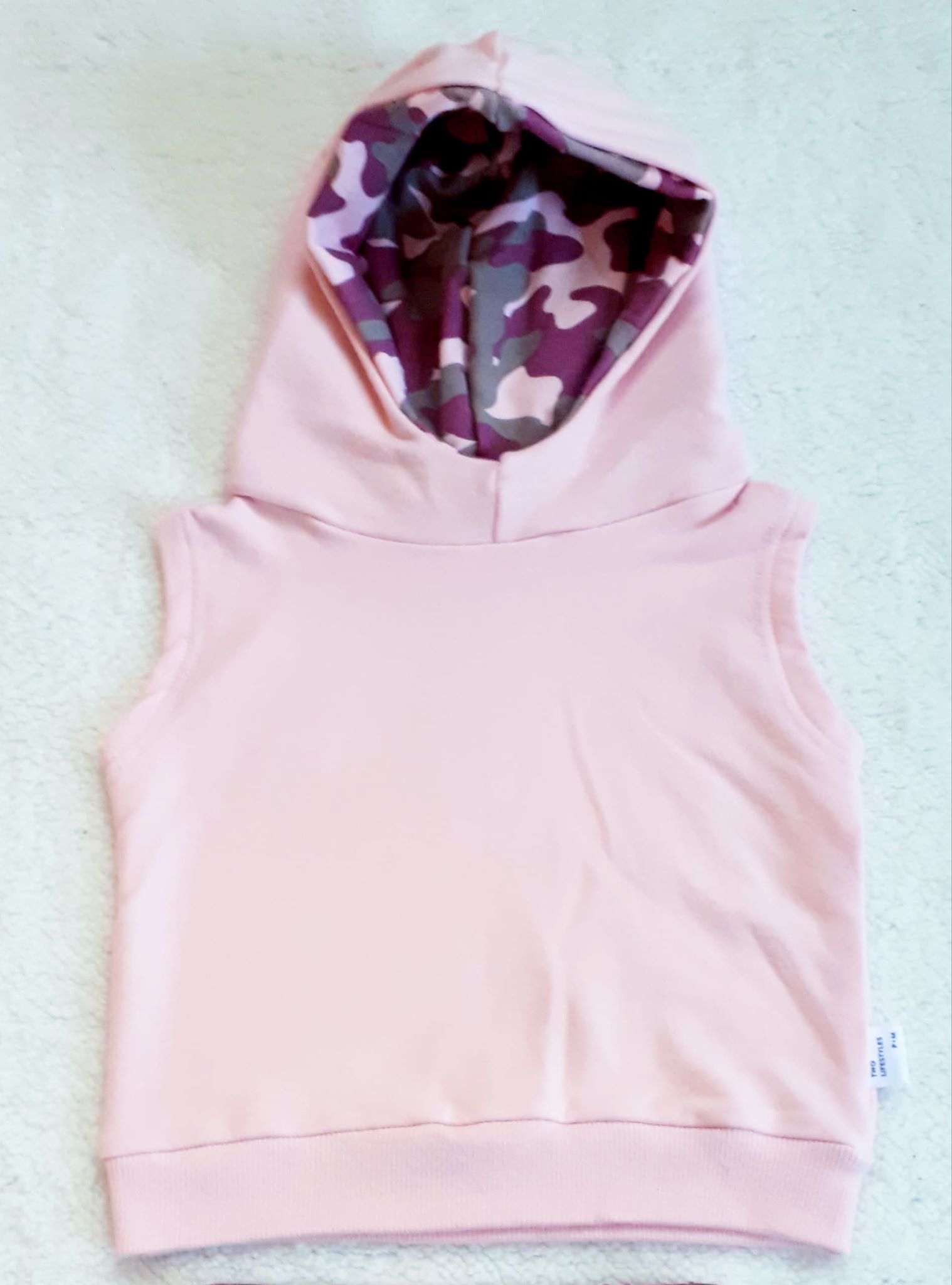 Pink Camo Sleeveless Hoodie *